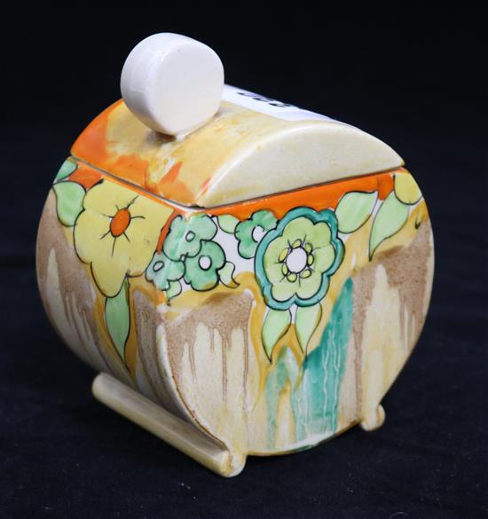 A Clarice Cliff Bizarre preserve jar